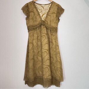 J Jill Silk Linen Y2K Babydoll Fairy Romantic Whimsical Party Dress Size 6-d14